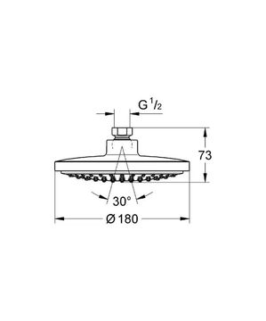 EUPHORIA COSMOPOLITAN 180 - Adjustable 1-spray overhead shower by Grohe - view 3
