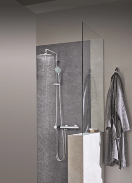 EUPHORIA SYSTEM 260 - Wall-mounted shower panel with hand shower with overhead shower by Grohe - view 3