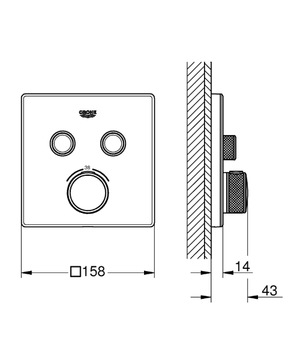GROHTHERM SMARTCONTROL - Thermostatic shower mixer with plate by Grohe - view 3