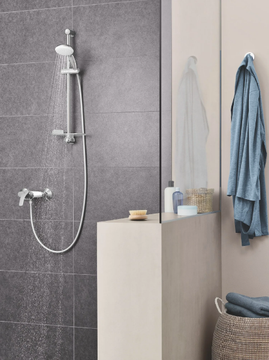 TEMPESTA 100 - Shower wallbar with hand shower with hose with soap dish by Grohe - view 3