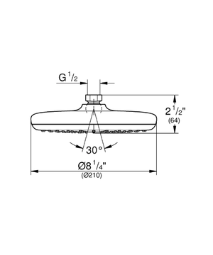 TEMPESTA 210 - Ceiling mounted 1-spray overhead shower with anti-lime system by Grohe - view 3