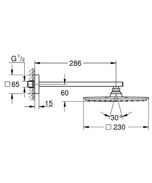 RAINSHOWER® ALLURE 230 - Wall-mounted overhead shower with arm by Grohe - view 3