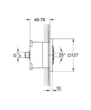 RAINSHOWER F-SERIES 5″ - Built-in adjustable side shower with anti-lime system by Grohe - view 3