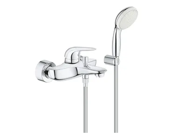 EUROSTYLE NEW - Wall-mounted bathtub mixer with hand shower by Grohe - view 2