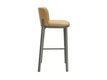 ERIKA - Upholstered leather kitchen stool with footrest by HC28 - view 3