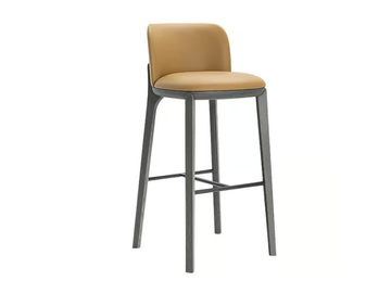 ERIKA - Upholstered leather kitchen stool with footrest by HC28 - view 2