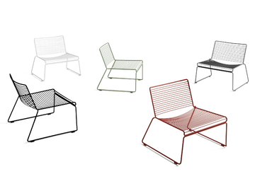 HEE - Stackable powder coated steel easy chair by Hay - view 2