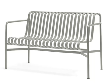PALISSADE - Steel garden bench with armrests by Hay - view 2