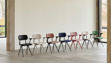 RESULT - Upholstered leather chair with armrests by Hay - view 3
