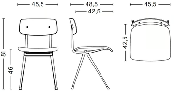 RESULT - Wood veneer chair with integrated cushion by Hay - view 3