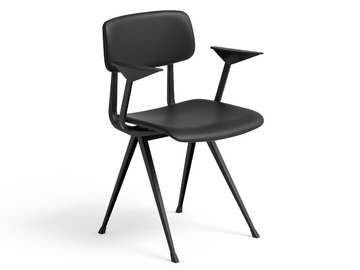 RESULT - Upholstered leather chair with armrests by Hay - view 2