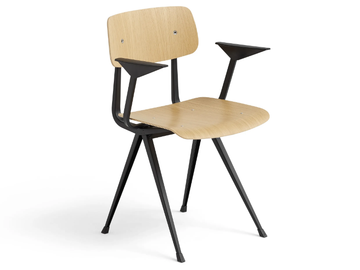 RESULT - Wood veneer chair with armrests by Hay - view 2