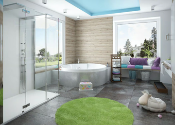 AVIVA - Hydromassage semi-inset round acrylic bathtub by Hoesch - view 3
