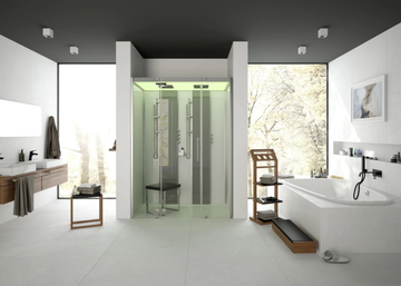 DUO - 2 seater built-in acrylic bathtub with chromotherapy by Hoesch - view 3