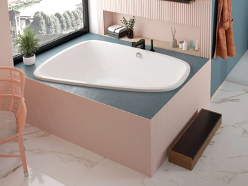 DUO - 2 seater built-in acrylic bathtub with chromotherapy by Hoesch - view 2