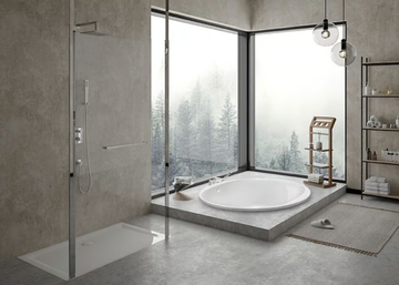ISENSI - 2 seater built-in round acrylic bathtub by Hoesch - view 3