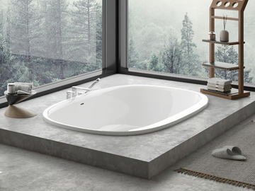 ISENSI - Oval built-in acrylic bathtub by Hoesch - view 2