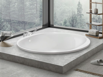 ISENSI - 2 seater built-in round acrylic bathtub by Hoesch - view 2