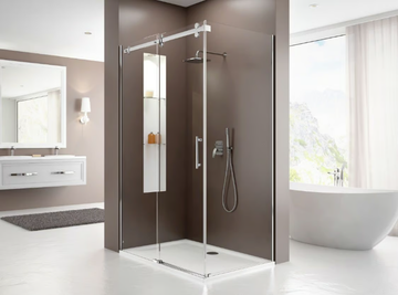 MUNA - Corner glass shower cabin with sliding door by Hoesch - view 3