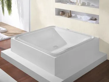 ERGO+ - Semi-inset square acrylic bathtub by Hoesch - view 2