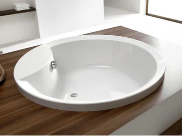 ORLANDO - Built-in round 2 seater acrylic bathtub by Hoesch - view 2