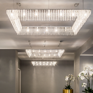 SKY CYCLES SQUARE H24 - Pendant lamp with crystals by ILFARI - view 3
