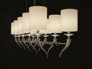 LOVING ARMS H10 - Metal pendant lamp with crystals by ILFARI - view 2