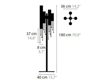 SEXY CRYSTALS F4+4 - Metal floor lamp with crystals by ILFARI - view 3
