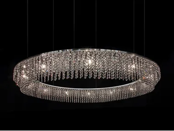 SKY CYCLES ROUND H17 - Metal pendant lamp with crystals by ILFARI - view 2