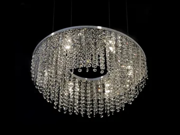 SKY CYCLES ROUND H6 - Metal pendant lamp with crystals by ILFARI - view 2