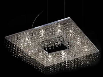 SKY CYCLES SQUARE H8 - Metal pendant lamp with crystals by ILFARI - view 2