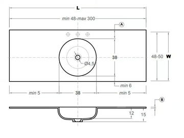 CERCLO - Round single Corian® washbasin with integrated countertop by INBANI - view 3