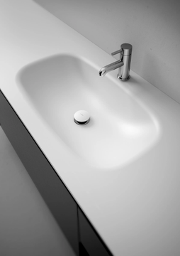 G1 - Corian® washbasin with integrated countertop by INBANI - view 3