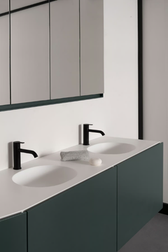 GIRO - Double round Solid Surface washbasin with integrated countertop by INBANI - view 3