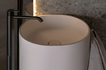 GIRO - Wall-mounted round Solid Surface washbasin by INBANI - view 3