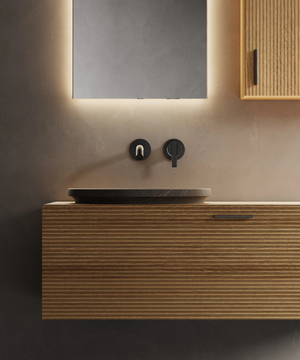 GRATE - Single wall-mounted wooden vanity unit with drawers by INBANI - view 3