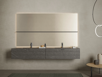 GRATE - Double wall-mounted marble vanity unit with drawers by INBANI - view 2