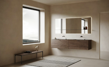 GRATE - Double wall-mounted wooden vanity unit with drawers by INBANI - view 3
