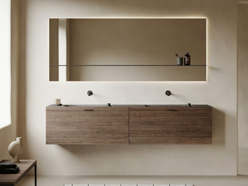 GRATE - Double wall-mounted wooden vanity unit with drawers by INBANI - view 2