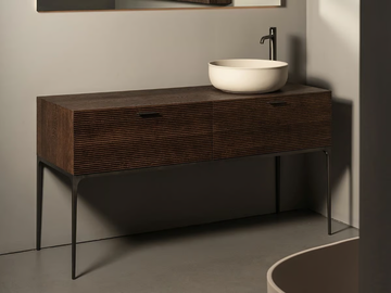 GRATE - Floor-standing single wooden vanity unit with drawers by INBANI - view 2