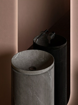 GRATE - Freestanding round Pietra Grey marble washbasin by INBANI - view 3