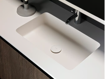 H2 - Rectangular Solid Surface washbasin with integrated countertop by INBANI - view 2