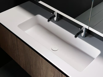 H8 - Rectangular Solid Surface washbasin by INBANI - view 2