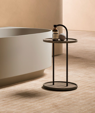 NORM - Round and wooden high side table by INBANI - view 3