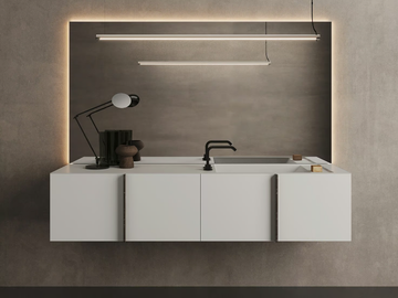 PARAL - Wall-mounted single sectional wooden vanity unit by INBANI - view 2