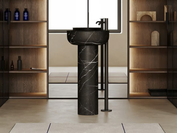 PRIME FREESTANDING - Freestanding round single marble washbasin by INBANI - view 2