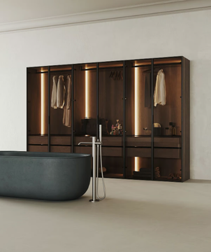 STRATO - Modular MDF bathroom cabinet with glass doors by INBANI - view 3