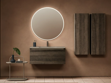 STRATO H - Single wall-mounted wooden vanity unit with cabinets by INBANI - view 2