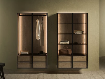 STRATO - Wooden bathroom cabinet with glass doors by INBANI - view 2