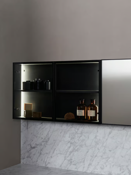 STRATO I - Wooden vanity unit with doors with mirror by INBANI - view 3